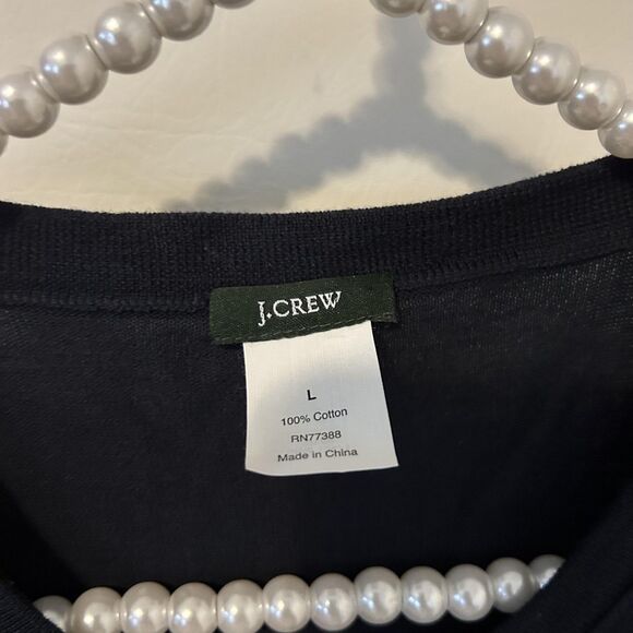 J Crew Sweater Womens Large Cardigan Navy Blue Short Sleeve preppy academia - Picture 7 of 10